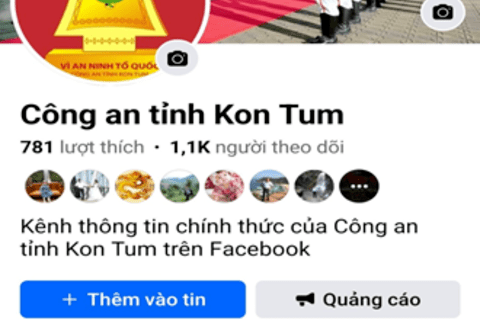 Trang thông tin Công an tỉnh Kon Tum trên nền tảng mạng xã hội chính thức được đưa vào hoạt động